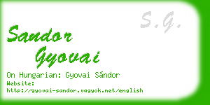 sandor gyovai business card